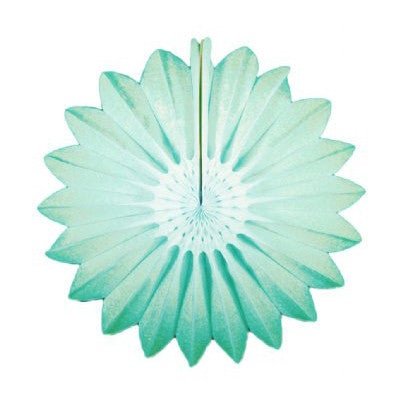 27" Light Blue Tissue Paper Fan