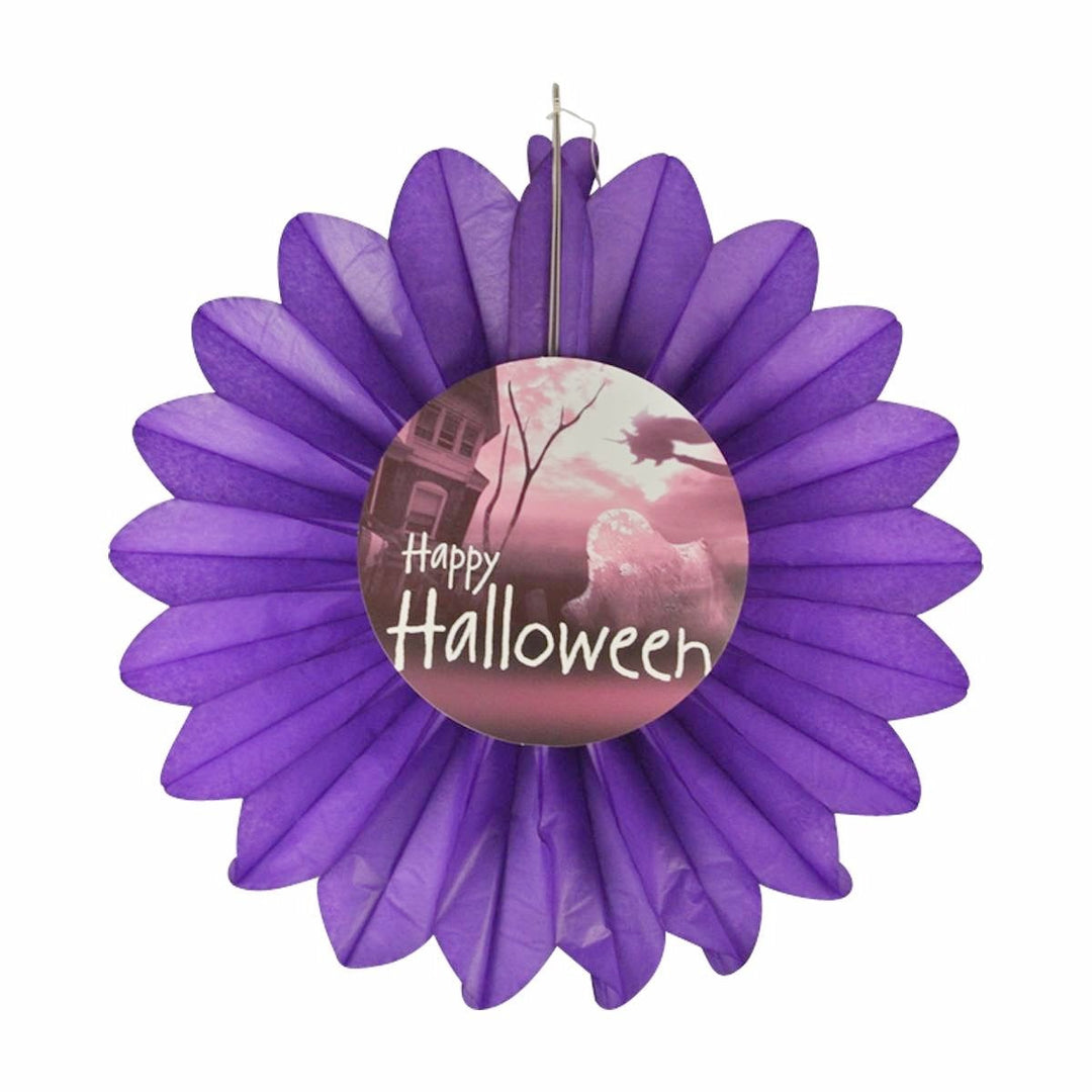 Beistle 27" Purple Bewitched Tissue Fan