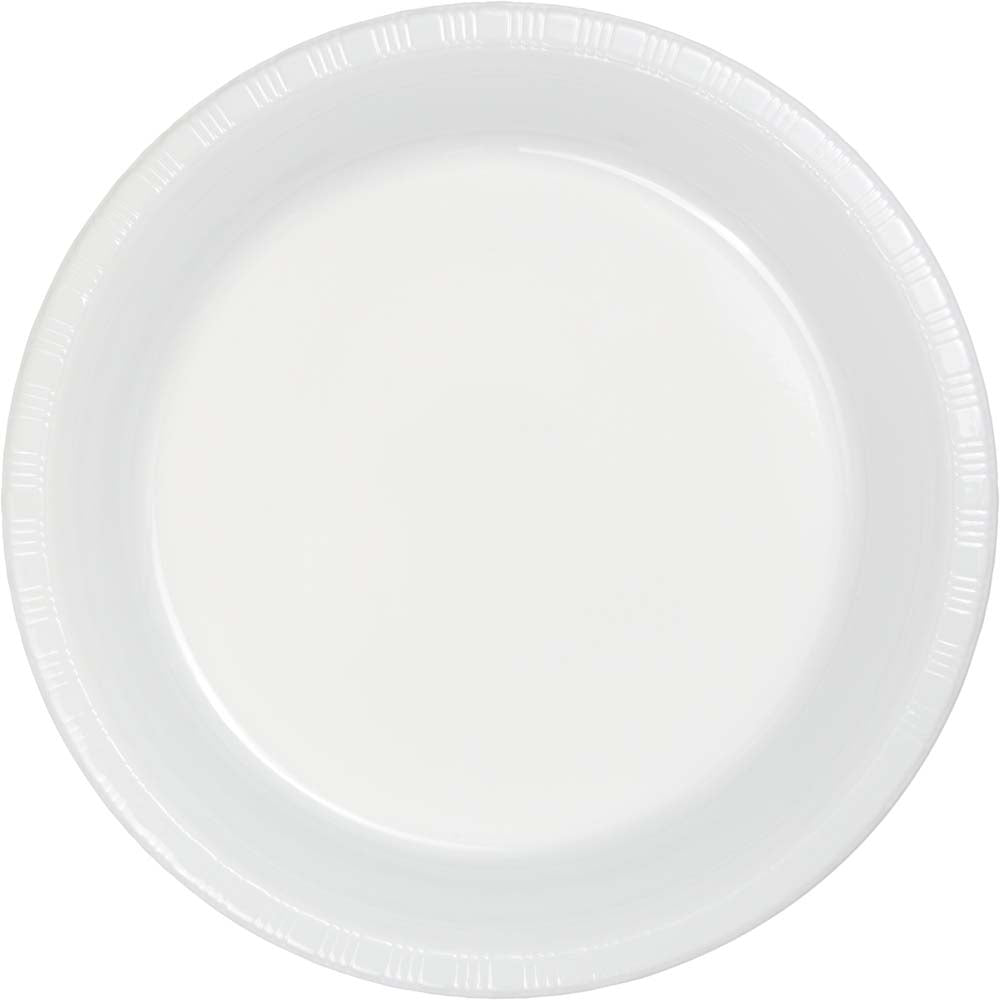 Creative Converting 7" Round White Plastic Plates