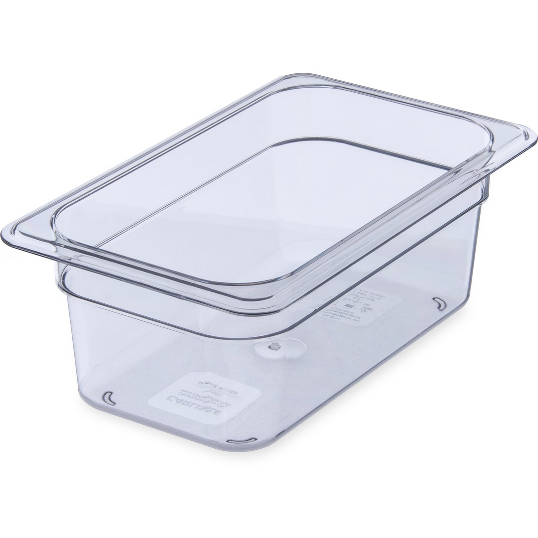 Carlisle StorPlus 3068107 StorPlus 1/4 Size 4" Deep Clear Polycarbonate Food Pan