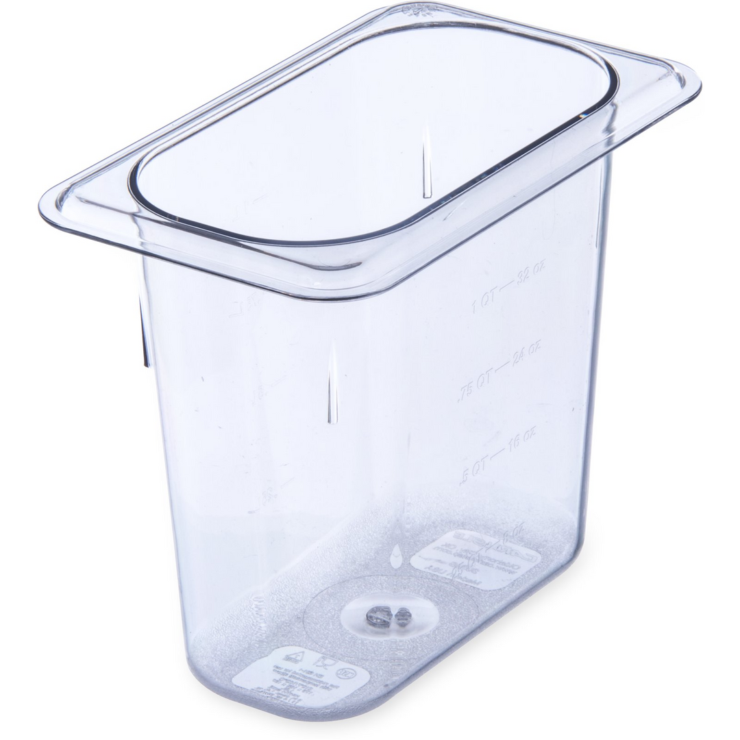 Carlisle 3068807 1/9 Size Clear 6" Deep Insert Pan