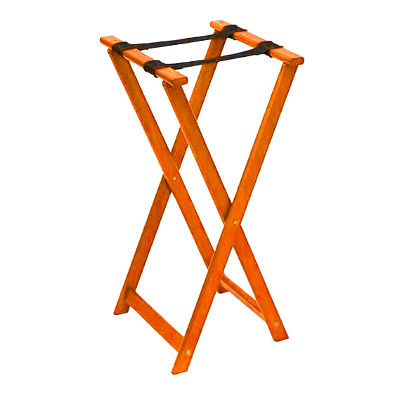 31" Orange Wood Tray Stand