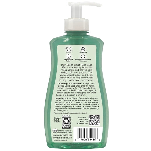 Dial Basics Hypoallergenic Green Liquid Soap 11 oz