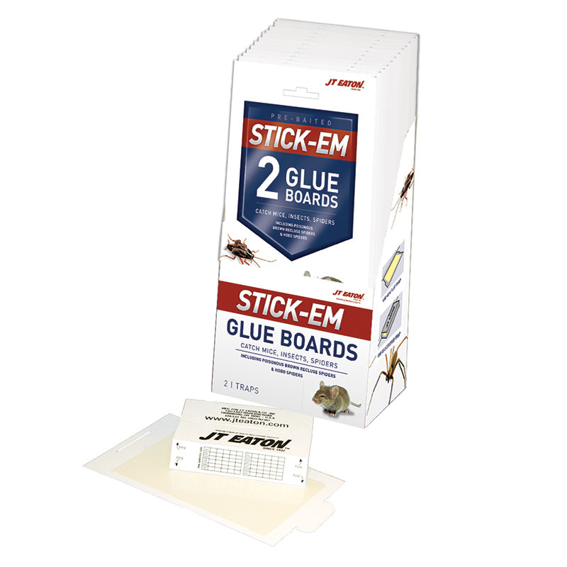 JT Eaton Stick-Em 198 2 Pack Mice Insect and Spider Glue Traps