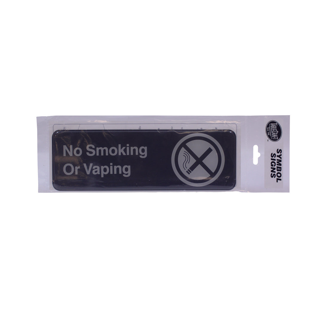 Tablecraft 394564 3"X9" "No Smoking Or Vaping" Sign