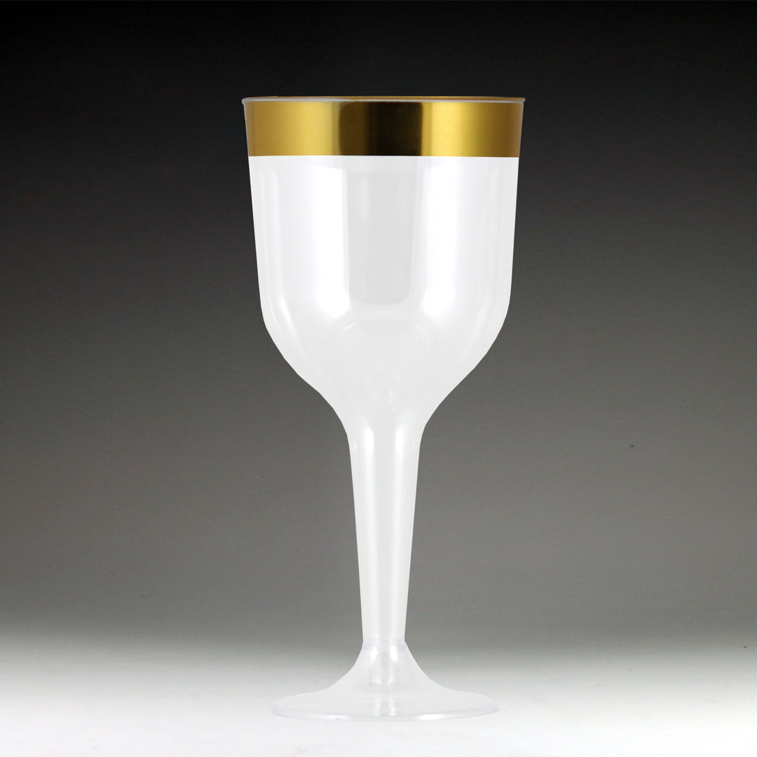 Maryland Plastics RU49906GLD 10 oz. Regal Ultra Wine Glass with Gold Rim