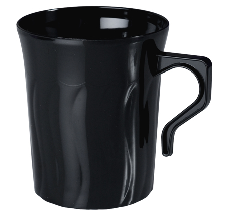 Fineline Flairware 208-BK Black Plastic 8 oz Coffee Mug Fineline