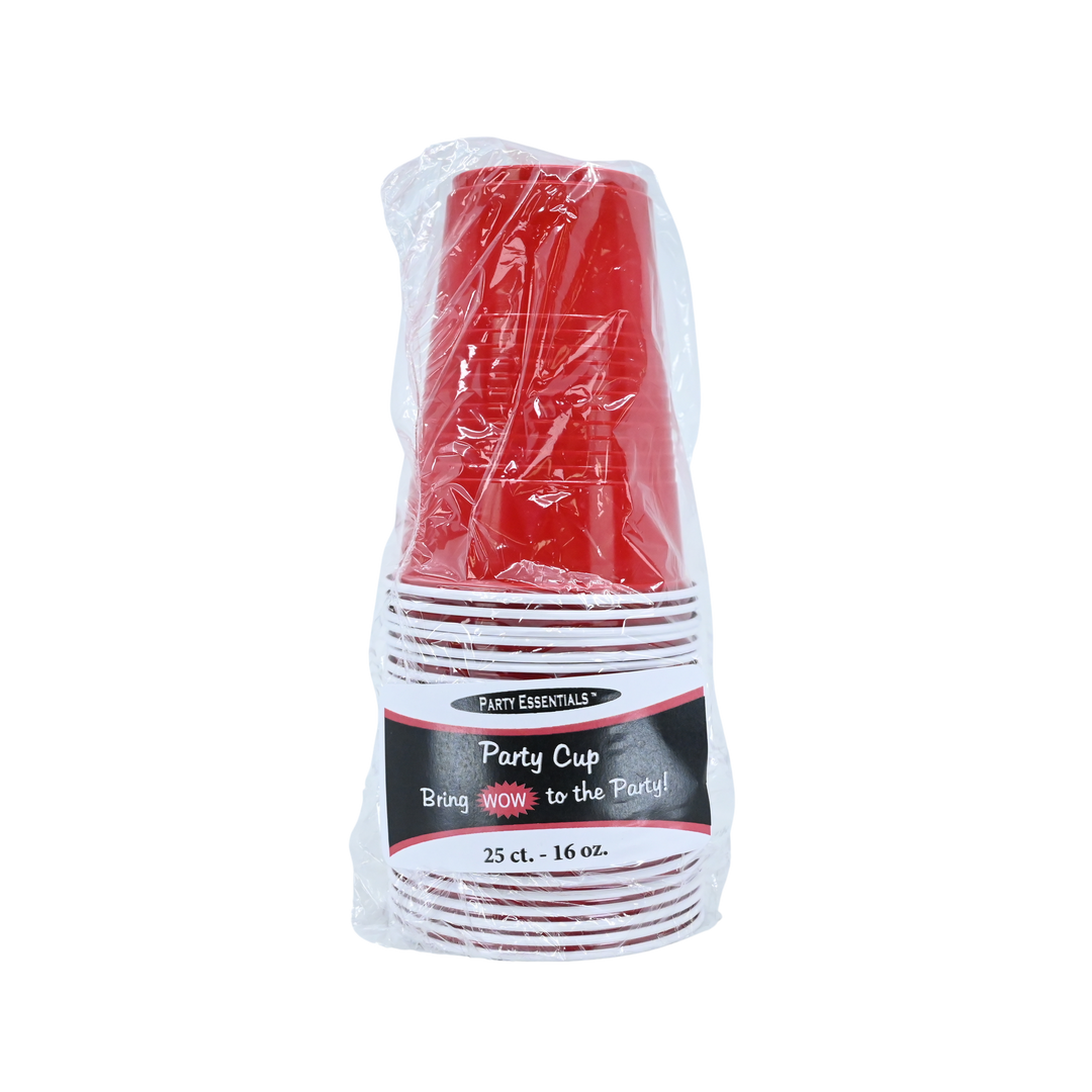 16 oz Red with White Interior Party Cup