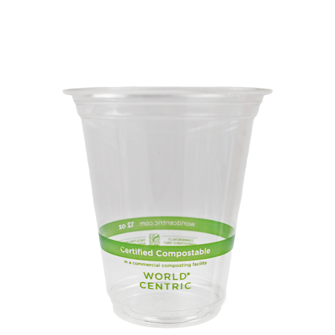 World Centric CP-CS-12 12 oz Clear Compostable Cold Cups