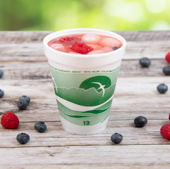 Dart 12J16H 12 oz Squat Horizon Forest Green Foam Cup