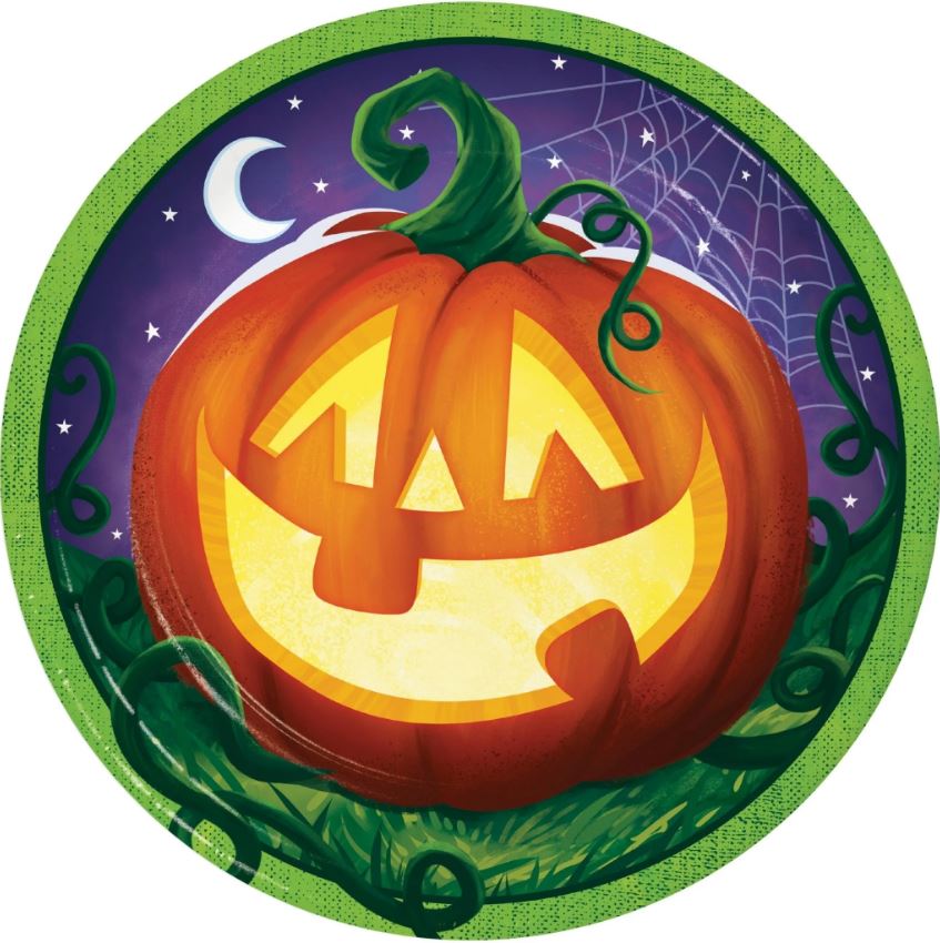 Creative Converting 7" Smiling Pumpkin Paper Plates