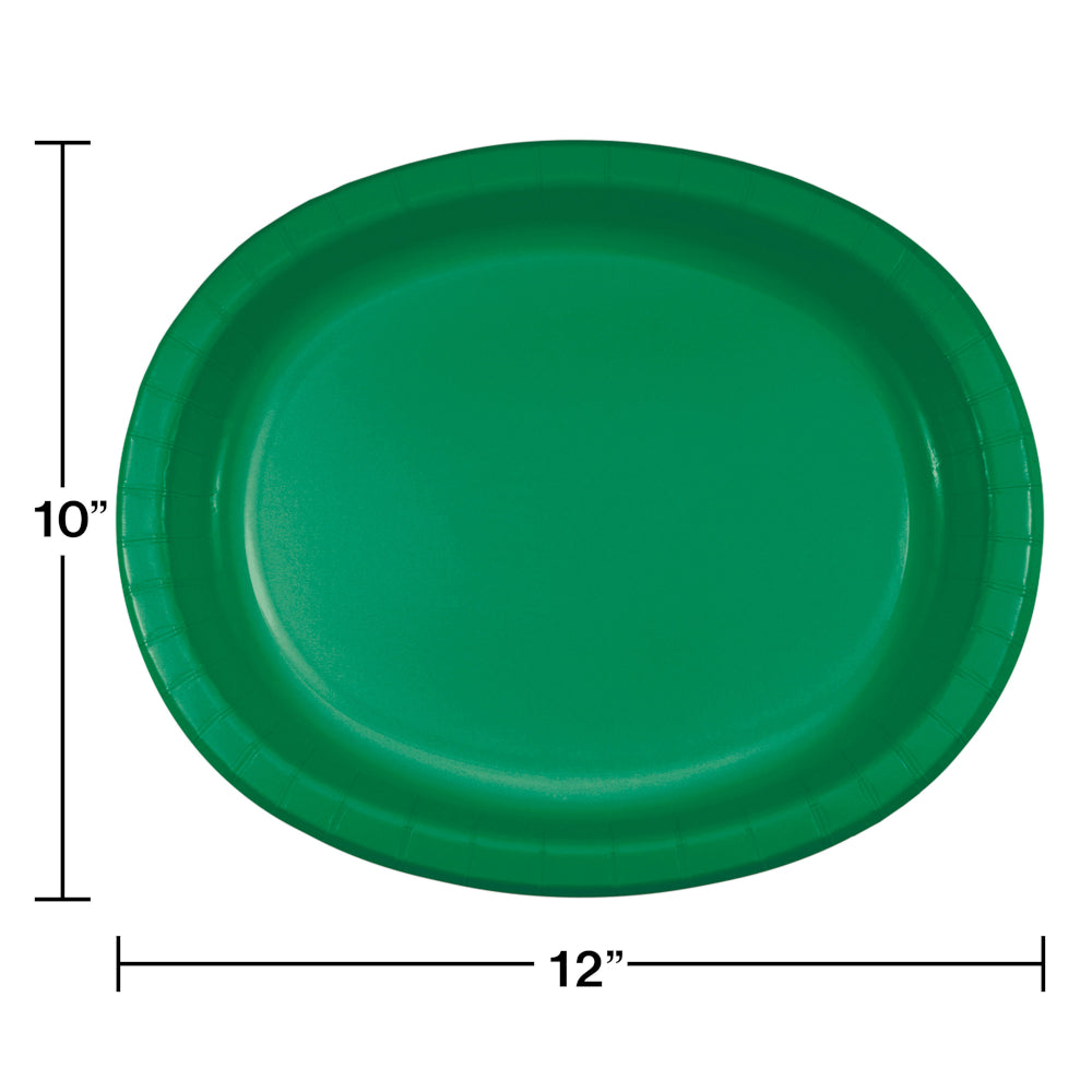10" X 12" Emerald Green Oval Paper Platter