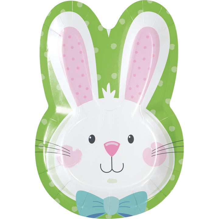 Creative Converting 369768 Bowtie Bunny Shaped Plate