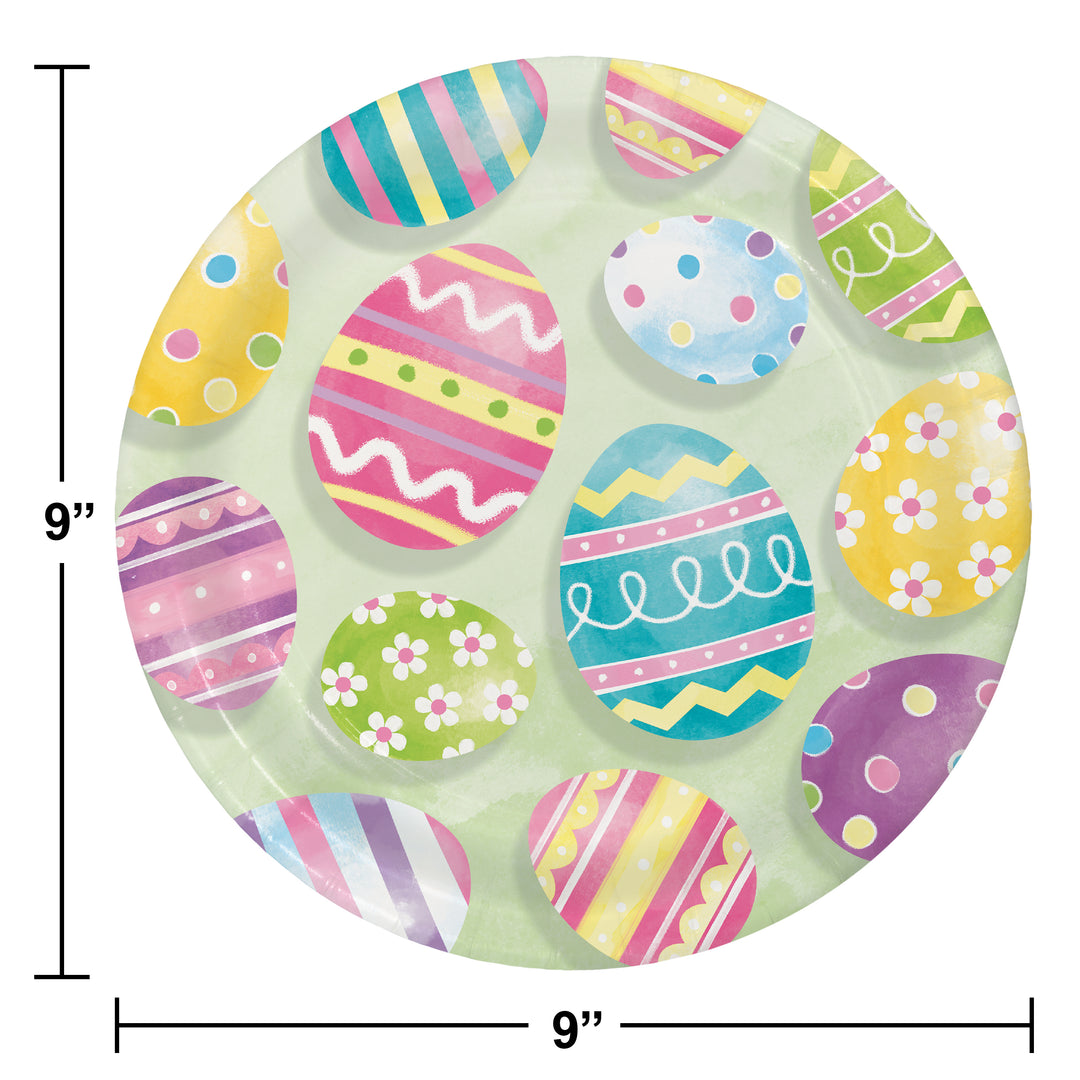 Creative Converting 369778 Eggsciting Easter 9" Paper Plates