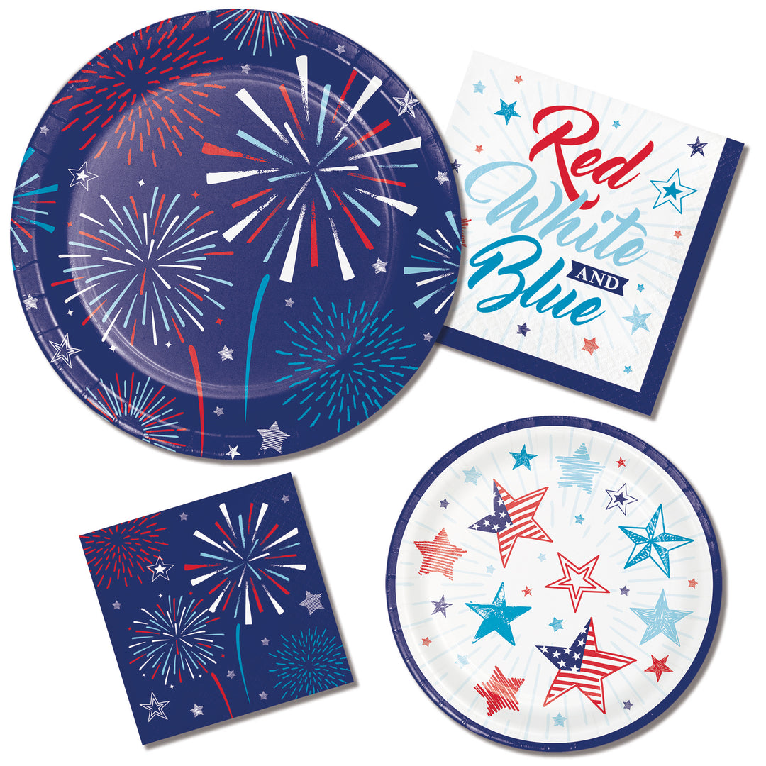 Creative Converting 10" x 12" Oval Patriotic Party Paper Platters