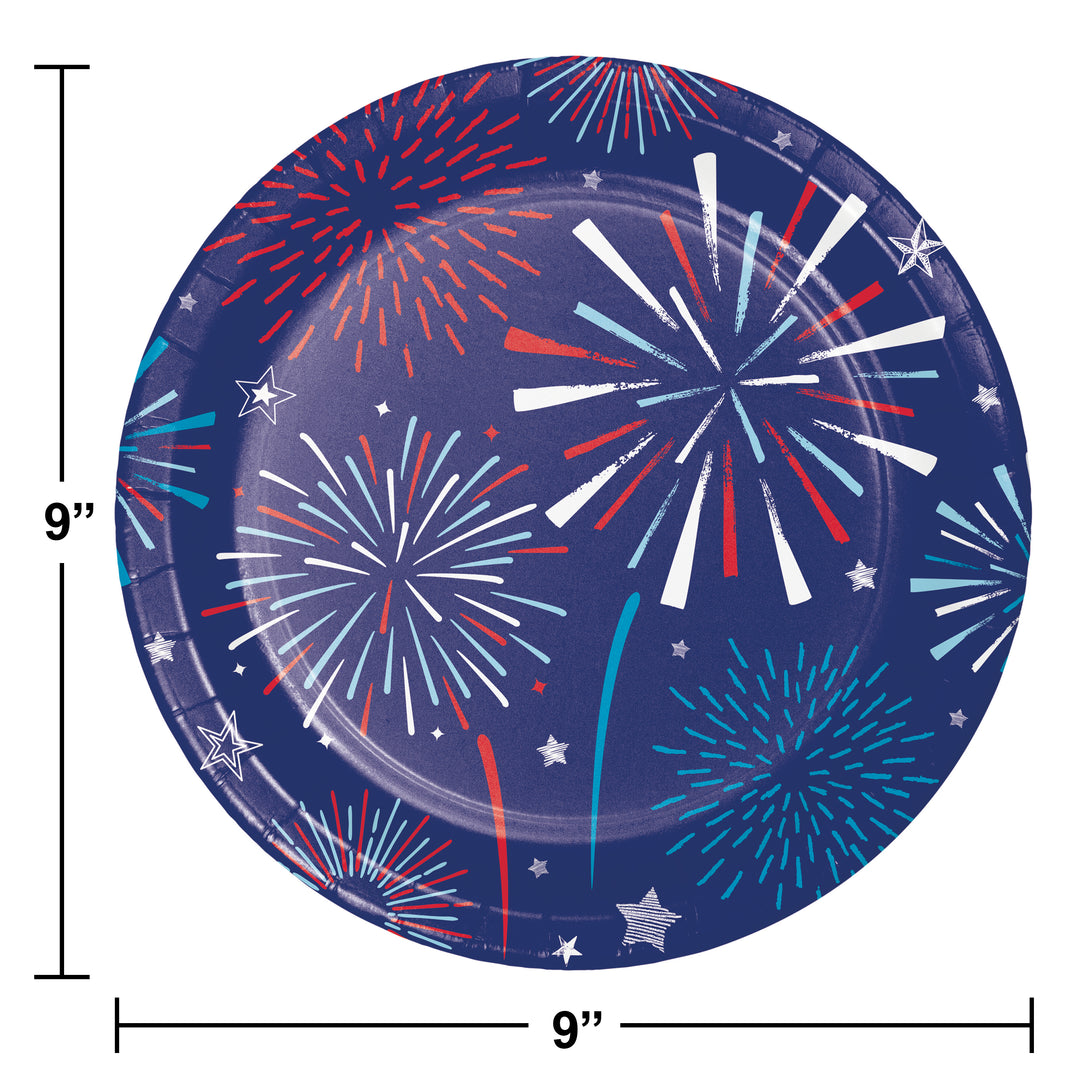 Creative Converting 9" Round Patriotic Party Paper Plates