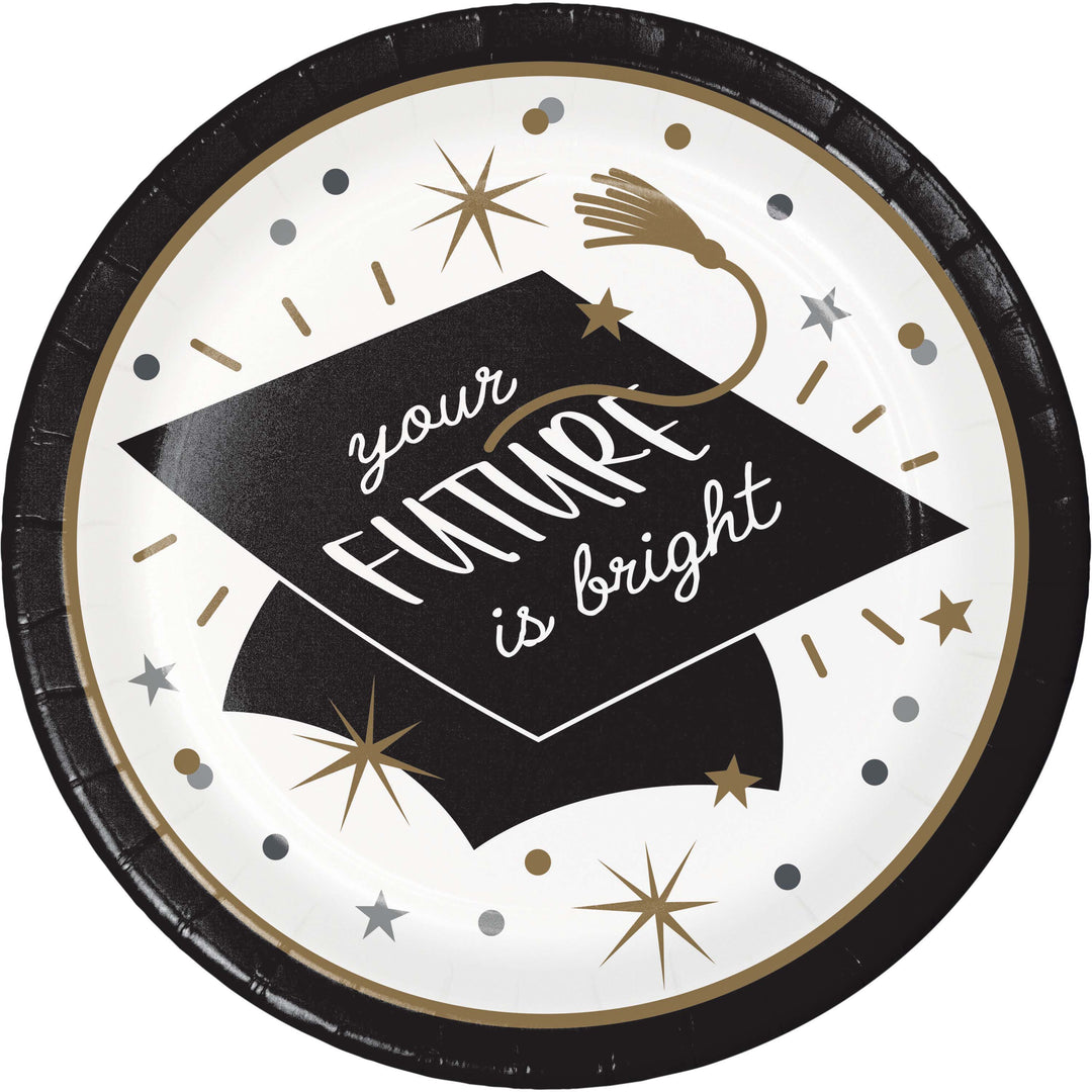 Creative Converting 374110 9" Round Glowing Grad Paper Plates