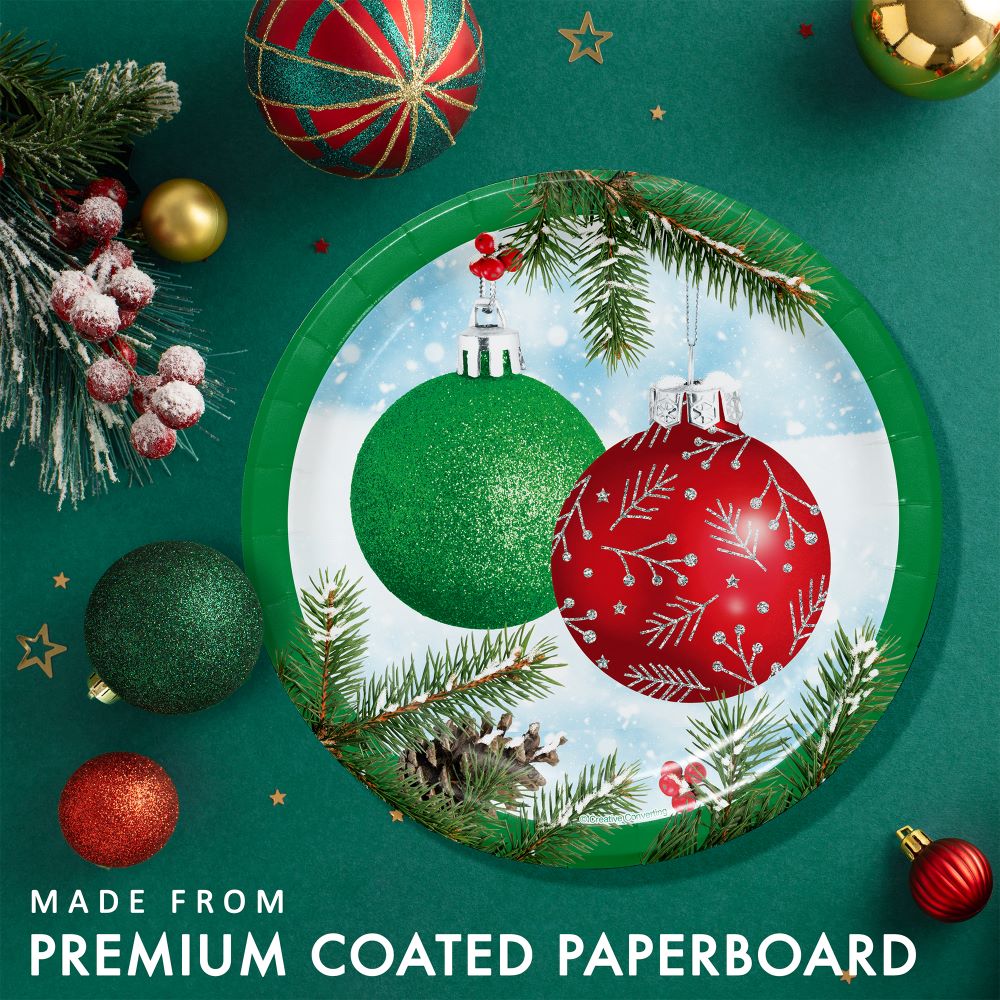 Creative Converting 376071 Classical Christmas 7" Round Paper Plates