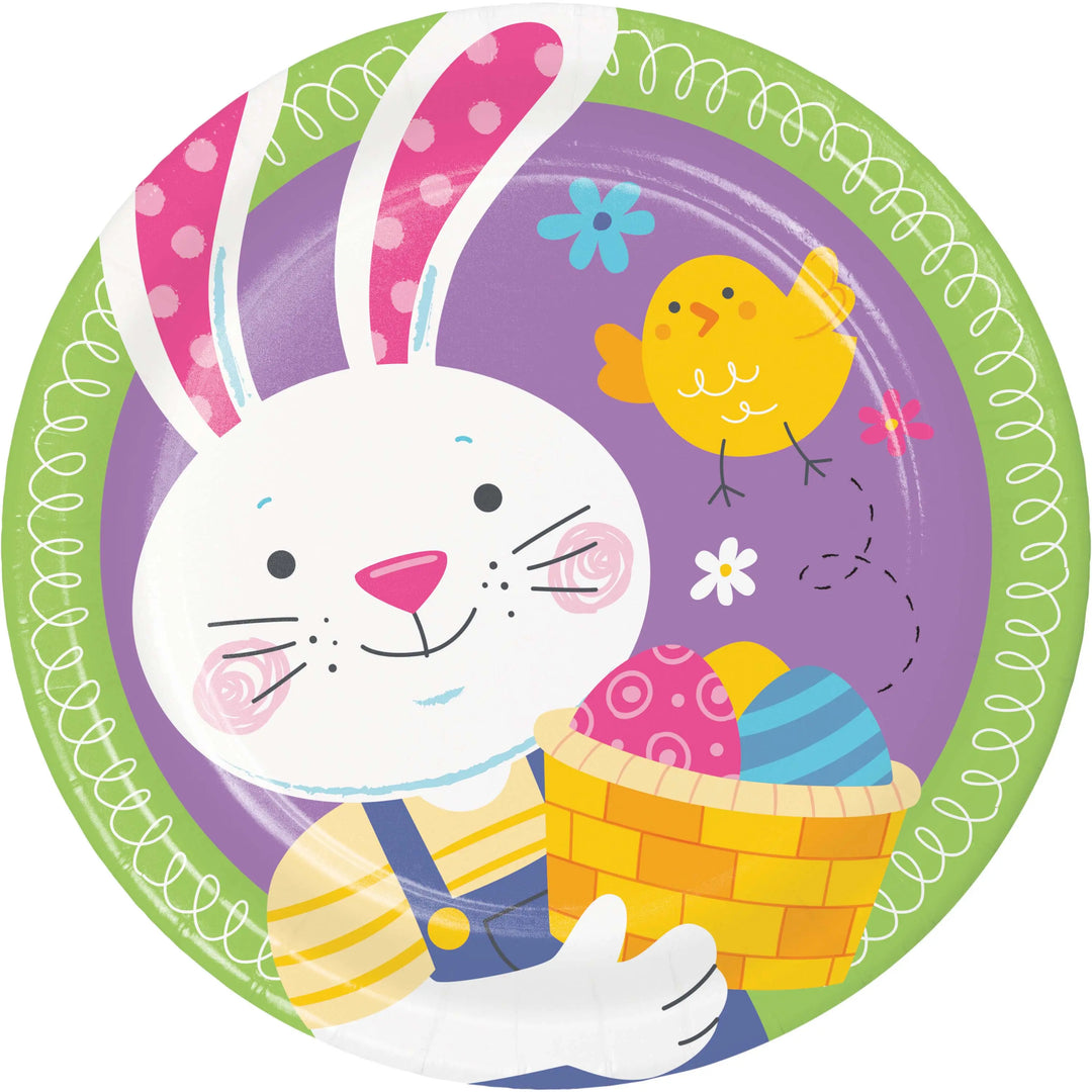 Creative Converting 378283 Bunny Bliss 7" Paper Plate