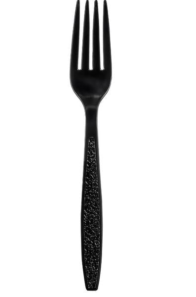 Heavyweight Black Polypropylene Forks 1000/Case