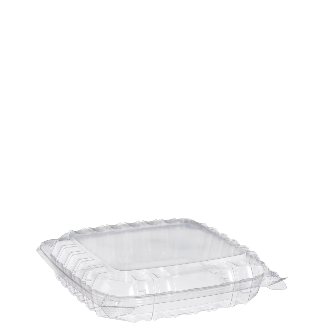 Dart C89PST1 8.3" x 8.3" x 2" StayLock Clear Hinged Lid Container