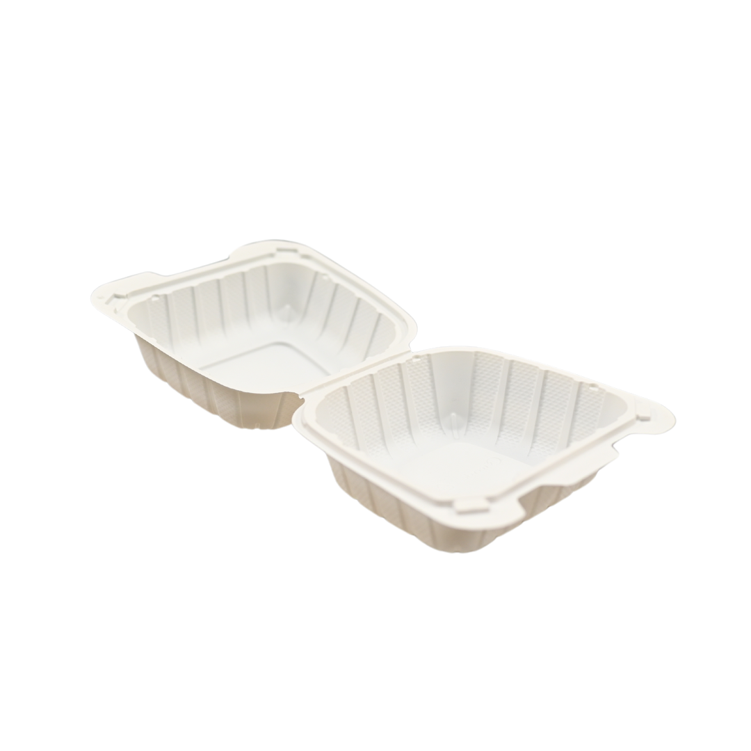 ITI TG-PM-66 6" x 6" White Plastic Hinged Container