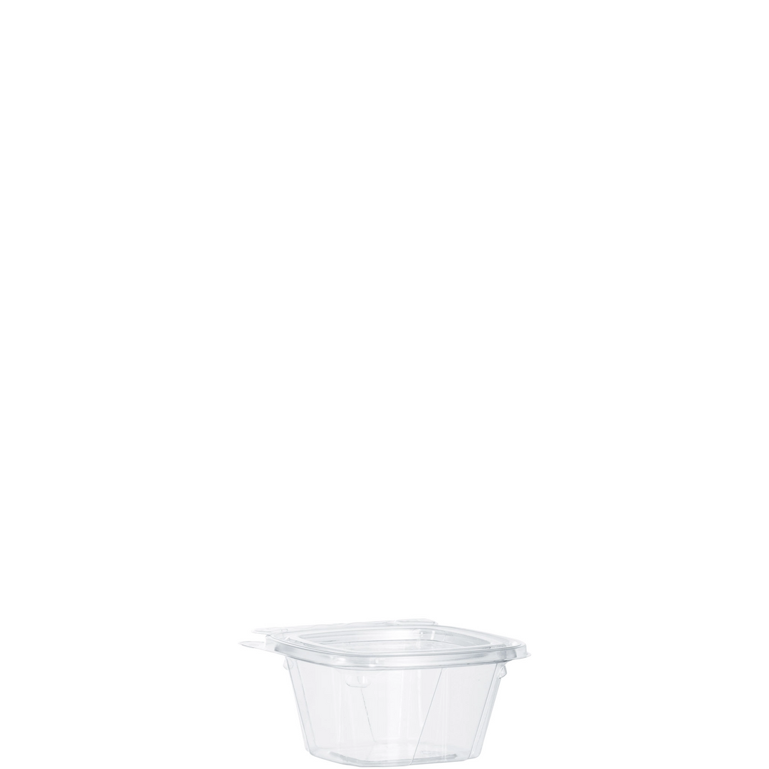Dart ClearPac SafeSeal CH6DEF 6 oz Clear Plastic Tamper Evident/Resistant Container with Flat Lid
