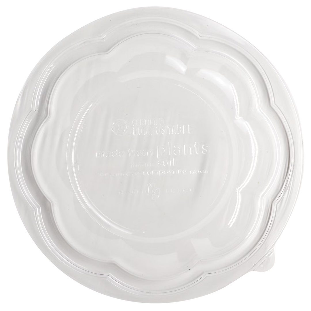 World Centric SBL-CS-32 PLA Clear Lid for 24-48 oz Salad Bowls