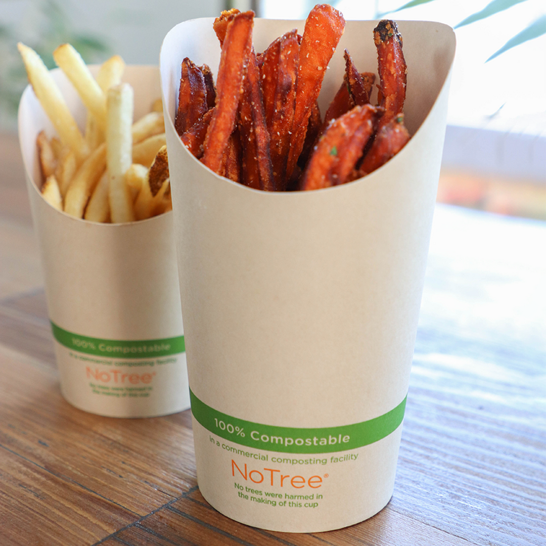 World Centric FC-NT-75 16 oz NoTree Paper French Fry Scoop Cup