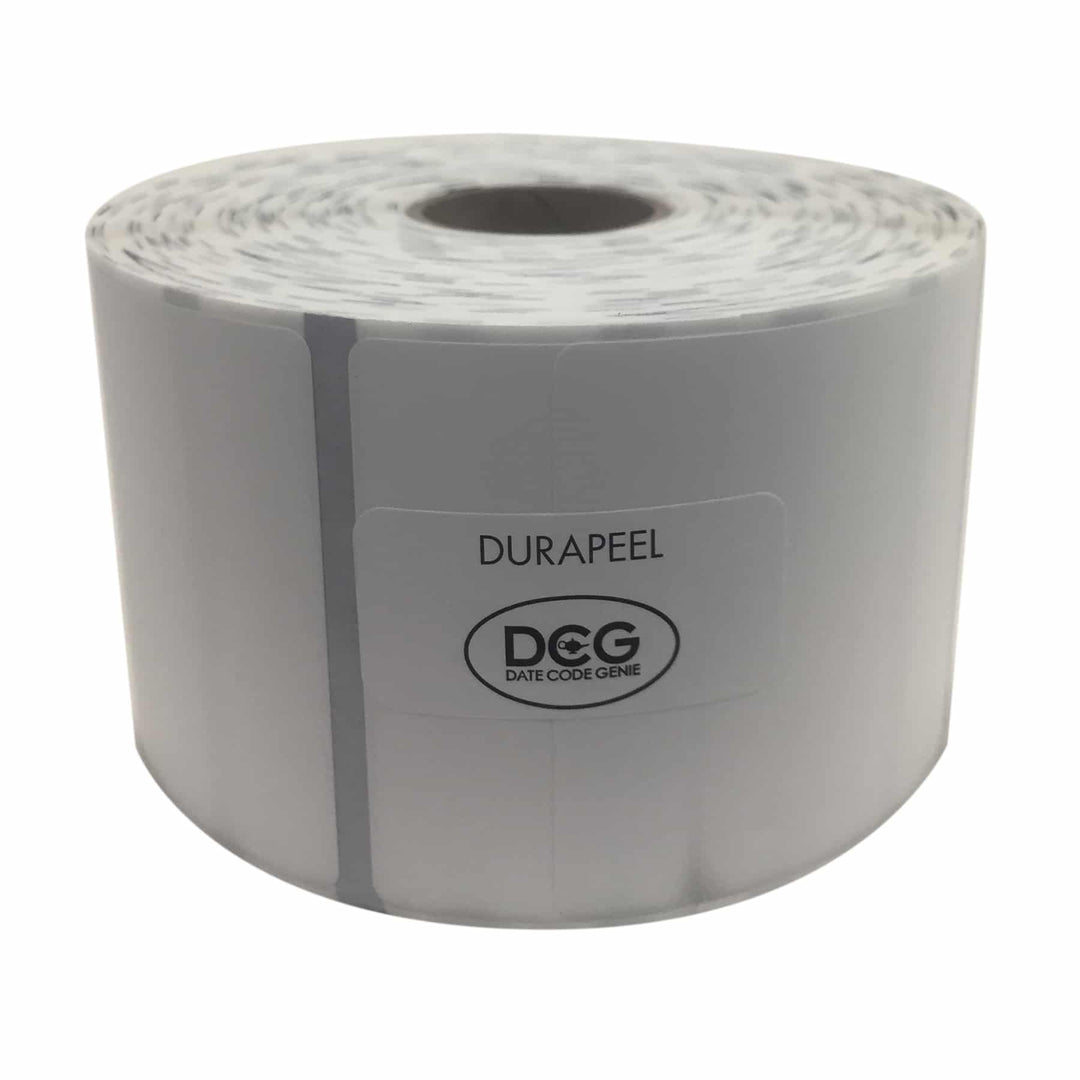 National Checking DCG-P22 DuraPeel 2â€³ x 2â€³ White DateCodeGenie Label