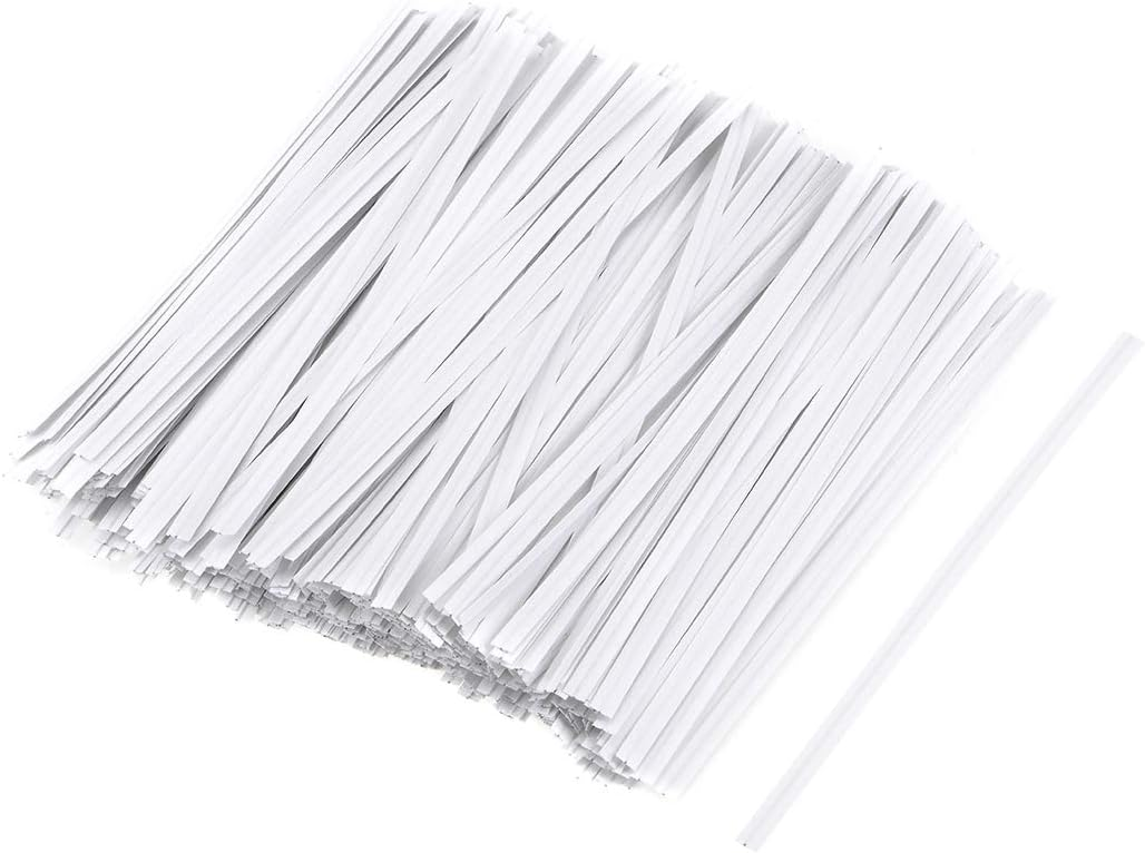 White Twist Tie 3.5" x 3/16"