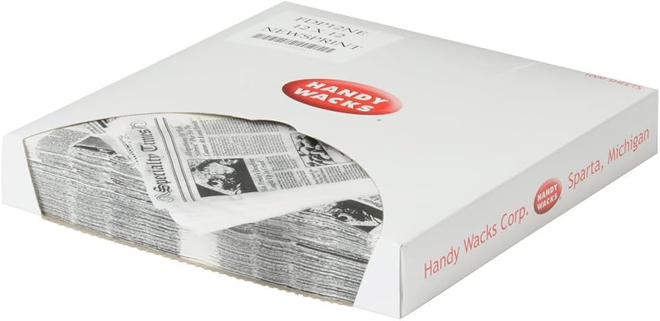Handy Wacks Newspaper Print Deli Wrap 12" x 12" (FDP12NE)