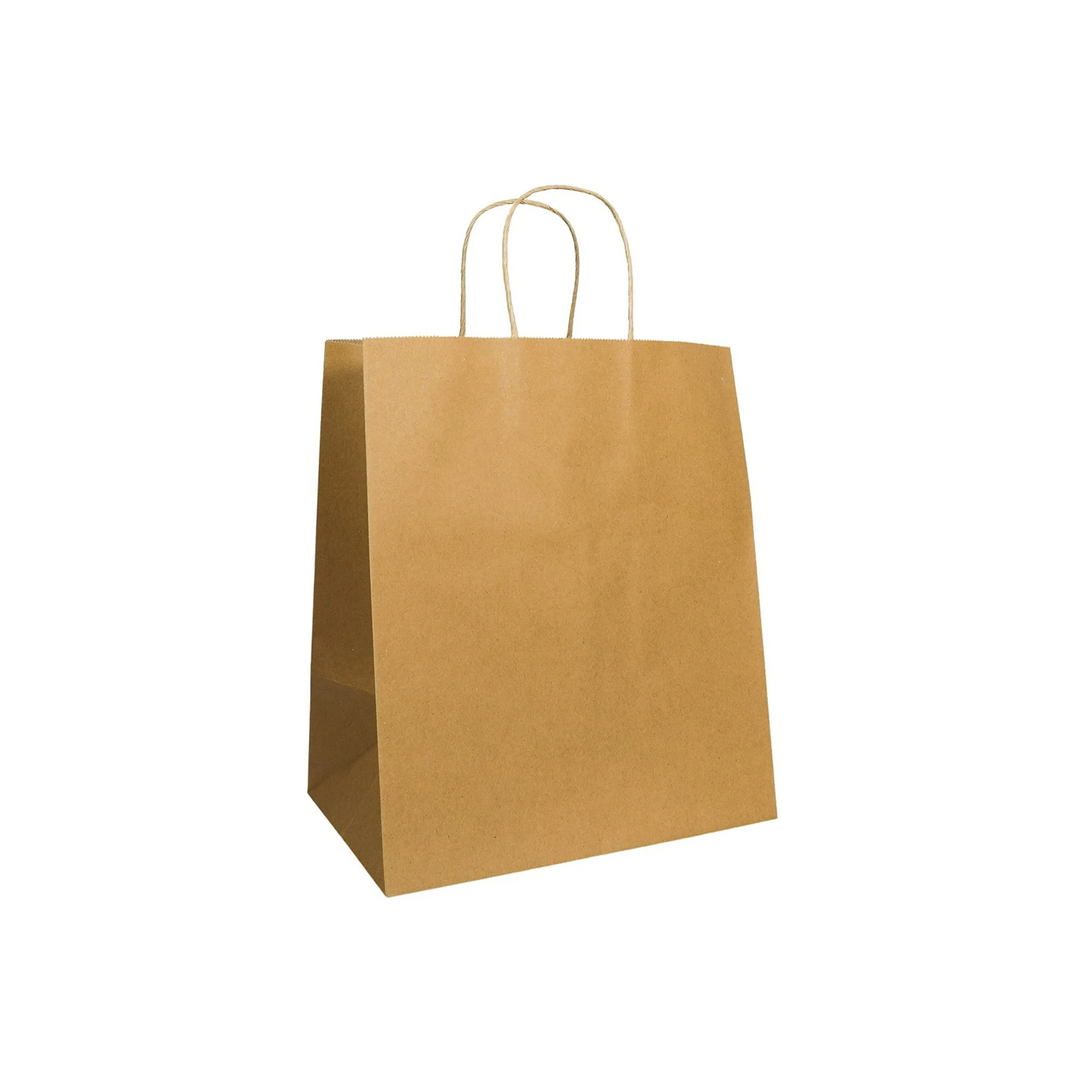 Kraft Handled Shopper Bag 10" x 6.75" x 12" 250/Case