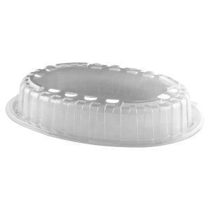 Anchor Packaging CF1900L Crisp Food Technologies 11" x 8.5" Oval Lid Microwavable Clear Anti-Fog Fits Fits CF1948, CF1942, CF1940