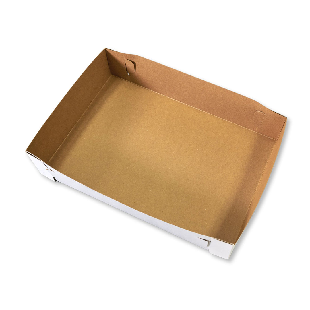 BOXit 2 Piece Lock Corner White with Kraft Inside Donut Boxes 16 x 11 x 3.5"