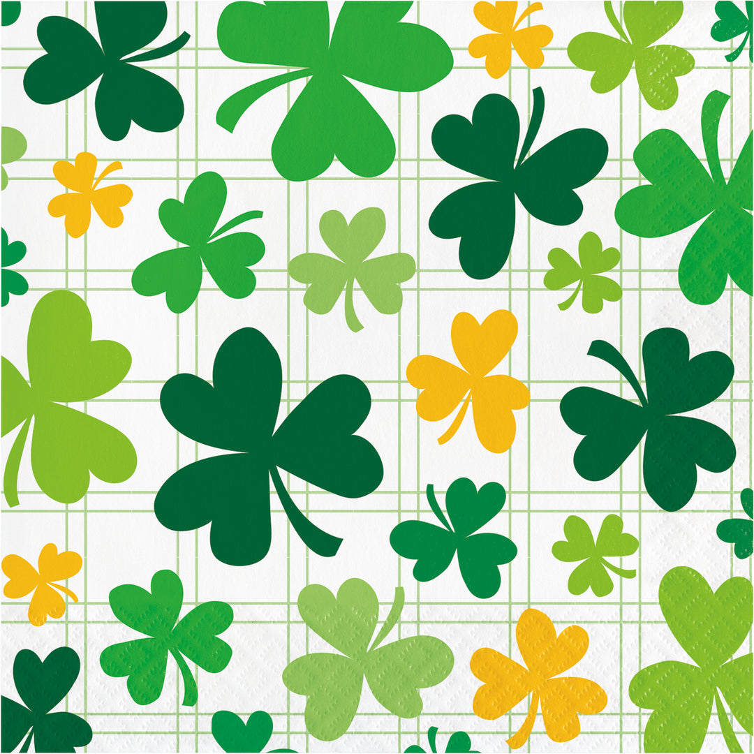 Creative Converting 369757 13" X 13" Shamrock and Roll Luncheon Napkins