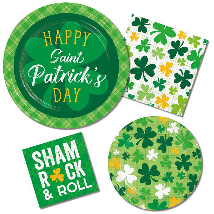 Creative Converting 369757 13" X 13" Shamrock and Roll Luncheon Napkins