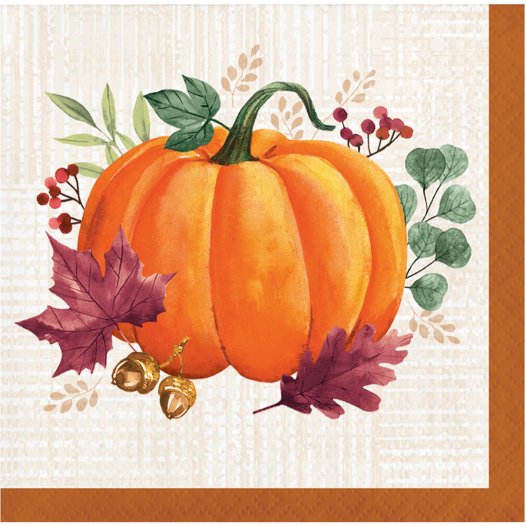 Creative Converting 10" X 10" Harvest Wishes Beverage Napkins