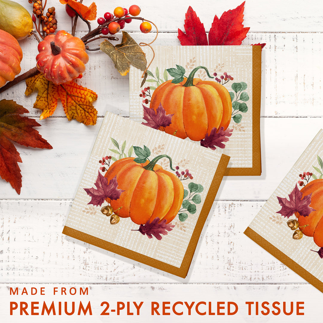 Creative Converting 10" X 10" Harvest Wishes Beverage Napkins