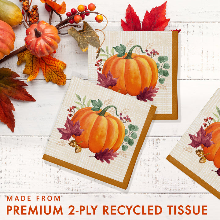 Creative Converting 10" X 10" Harvest Wishes Beverage Napkins