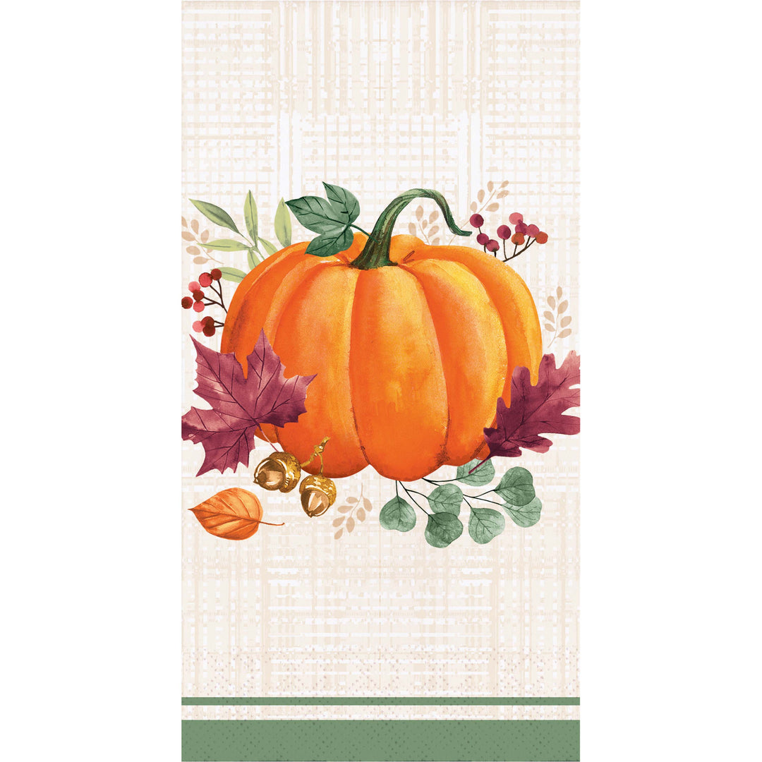 Creative Converting 2 Ply Harvest Wishes Guest Towel 11" x 15"