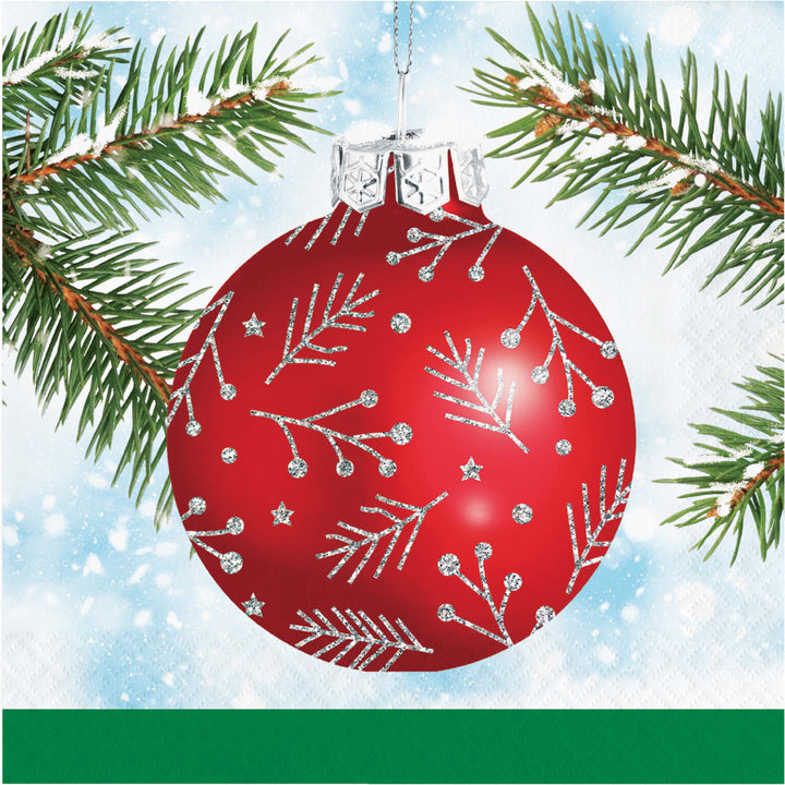 Creative Converting 376070 13" X 13" Classical Christmas Lunch Napkins