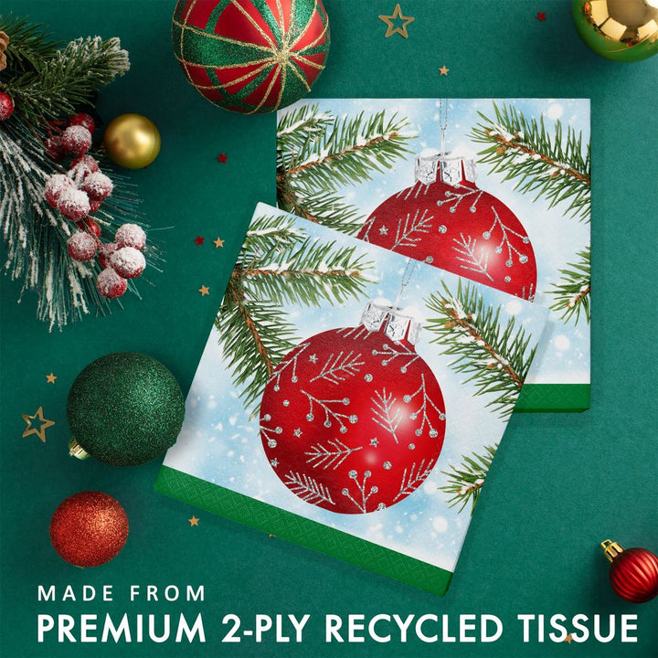 Creative Converting 376070 13" X 13" Classical Christmas Lunch Napkins