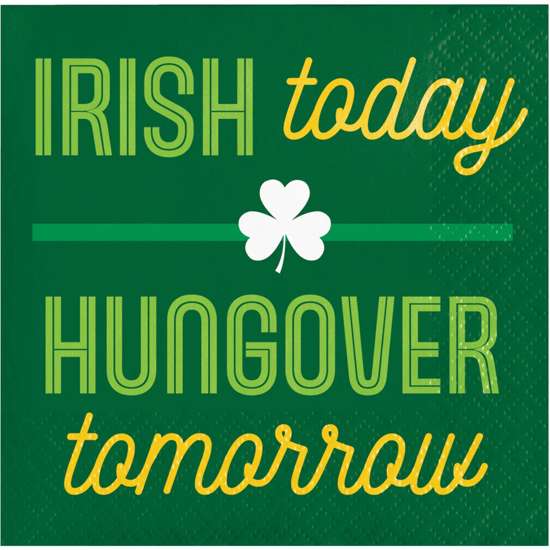 Creative Converting 378269 10" X 10" Irish Today Beverage Napkins