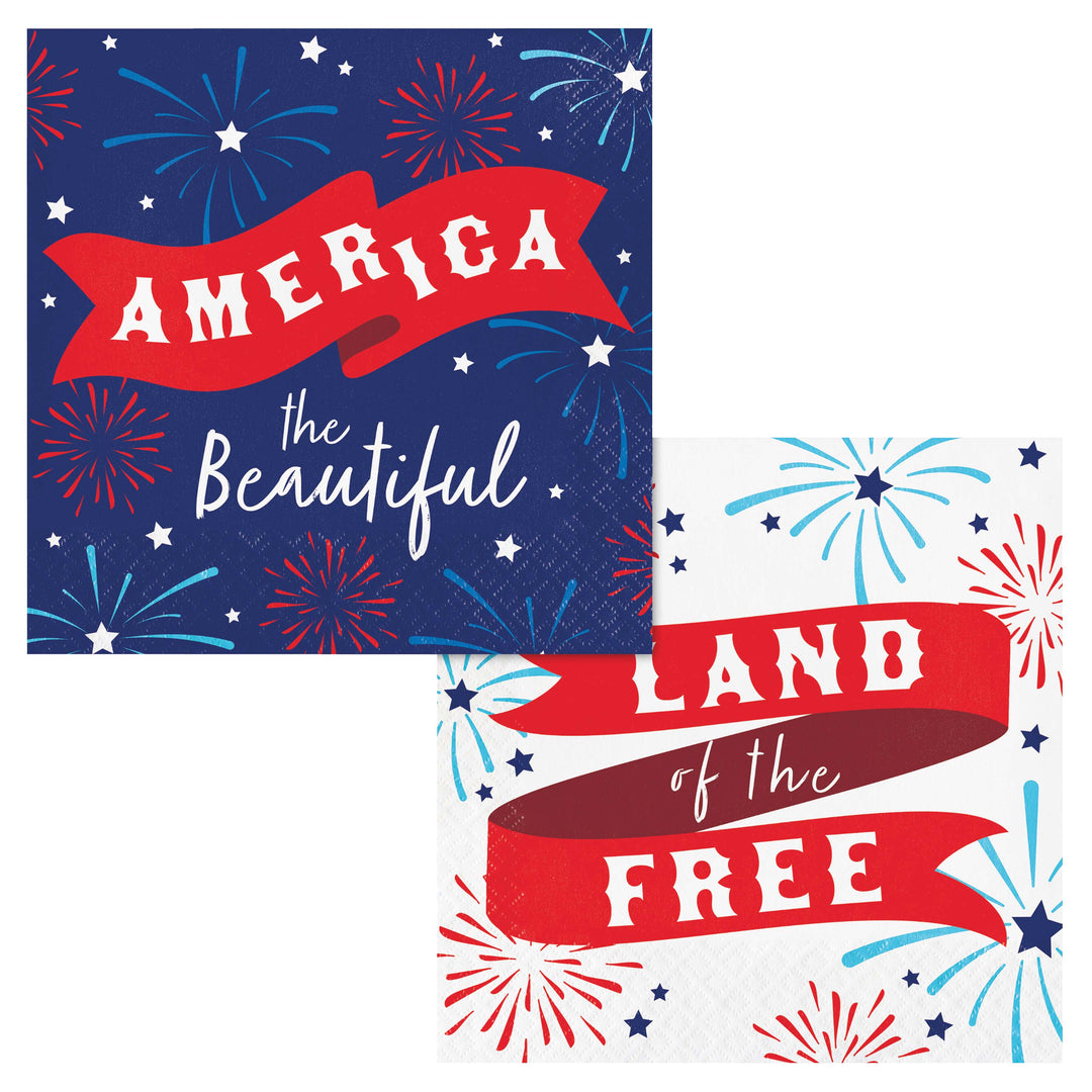 Creative Converting 378401 13" X 13" Lady Liberty Lunch Napkins