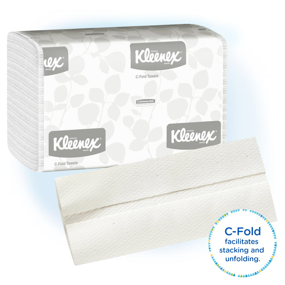 Kleenex 01500 C-Fold White Paper Towels 2400/Case