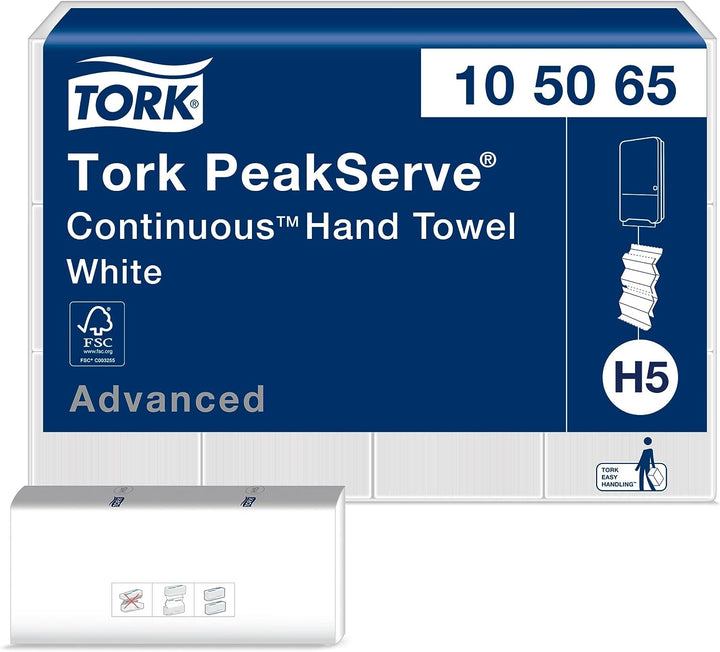 Tork Peakserve 105065 Advanced Continuous White Hand Towel 8.9"