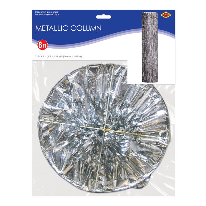 Beistle 50515-S 8' x 1' Silver Metallic Column