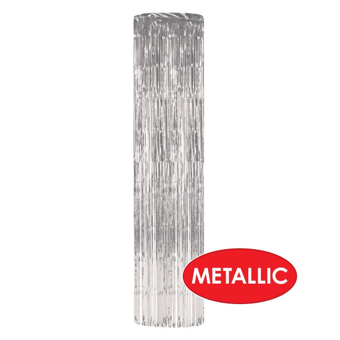 Beistle 50515-S 8' x 1' Silver Metallic Column