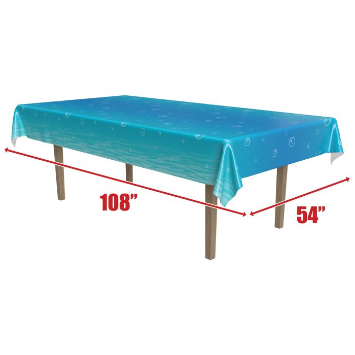 Beistle 54534 54" x 108" Under The Sea Plastic Table Cover